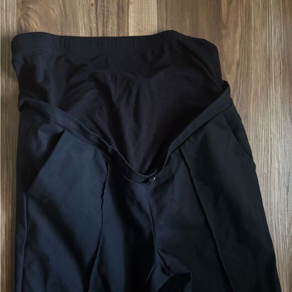 Séraphine Black Pleated Straight Leg Maternity Pants Size  2 - Picture 3 of 4